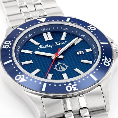 Vista 2 de Mathey-Tissot Expedition MTWG7001107 Reloj de cuarzo suizo para hombre, plateado, Mathey Tissot Expedition Collection Reloj de tres manecillas