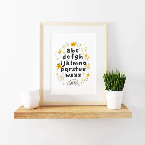 Vista 2 de Andaz Press Póster de decoración de pared para habitación de niños con sueños escandinavos, 8.5 x 11 pulgadas, gráfico del alfabeto, paquete de 1