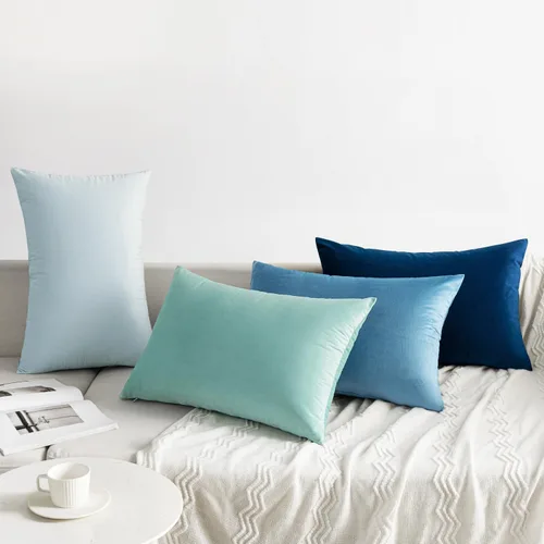 Vista 8 de MIULEE Cushion Covers Set of 4 Velvet Cushion Covers for Sofa Bedroom Square Decorative Solid Colour Elegant Pillowcases for Double Bed Decor 40 x