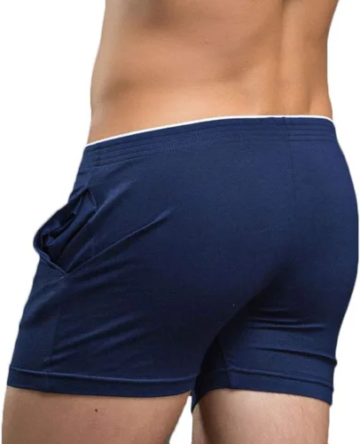 Vista 6 de Rexcyril Pantalones cortos de algodón para hombre, para correr, entrenamiento, gimnasio, descanso, dormir