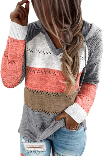 Vista 2 de Sipaya - Sudadera con capucha para mujer, diseño de bloque