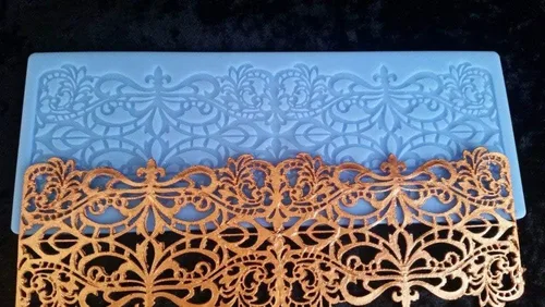 Vista 6 de Fleur de lis - Molde de encaje para tartas, moldes de encaje de silicona para decoración de pasteles, decoración de cupcakes