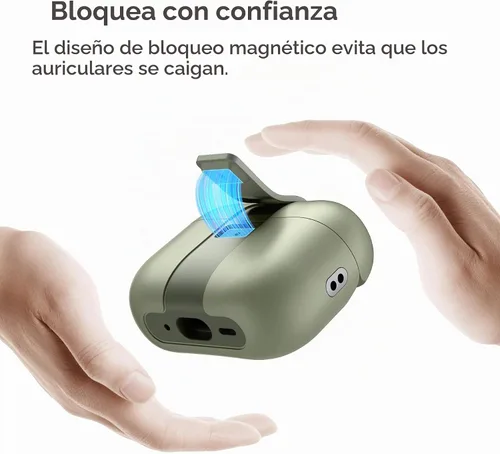 Vista 4 de SURITCH Funda para AirPods Pro 2/Pro, bloqueo magnético, compatible con Airpods Pro de 2ª y 1ª generación, funda protectora resistente con elegante