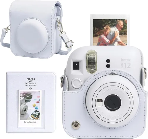 Vista 11 de CAIYOULE Camera Case for Fujifilm Instax Mini 12 Instant Film Camera Blossom rosado
