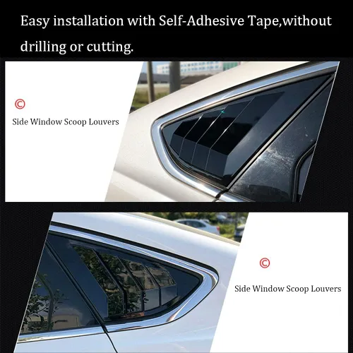 Vista 4 de Rejilla ABS para ventana lateral trasera, embellecedor de ventilación, cubierta de persianas para Ford Fusion 2013 2014 2015 2016 2017 2018 2019