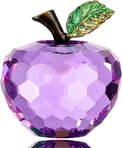 Vista 10 de Figura de manzana de cristal de Vie jeune, pisapapeles de estatua hecha a mano, adorno para decoración del hogar, artesanías de cristal