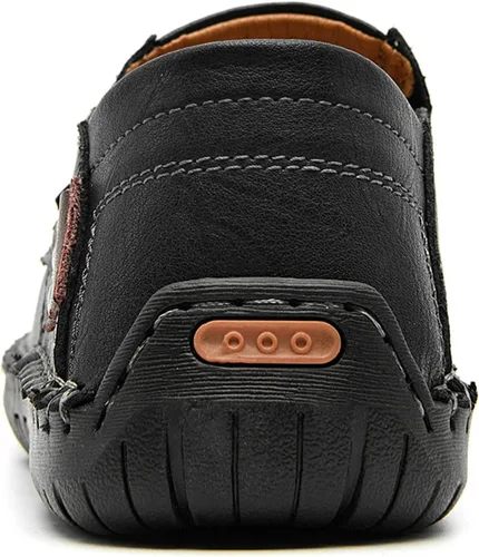 Vista 5 de ENLEN&BENNA Mocasines para hombre, informales, de cuero, ligeros, cómodos, para conducir, caminar