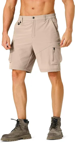 Vista 7 de Pantalones cortos de senderismo para hombre, de secado rápido, ligeros, con múltiples bolsillos, para pesca, campamento, golf