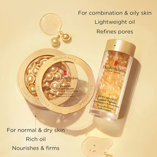 Vista 10 de Elizabeth Arden SUERO FORTALECIMIENTO Y REFINADOR DE CÁPSULAS DE CERAMIDA LUZ AVANZADAS