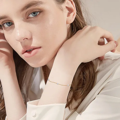 Vista 2 de Pulsera de oro de 14 quilates, abalorios de perlas, regalos de joyería para mujeres y niñas