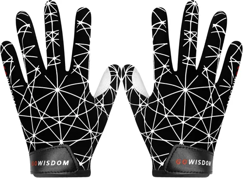 Vista 11 de Guantes de fútbol americano para niños, guantes receptores de fútbol americano juvenil, excelente agarre con silicona adhesiva, antideslizantes