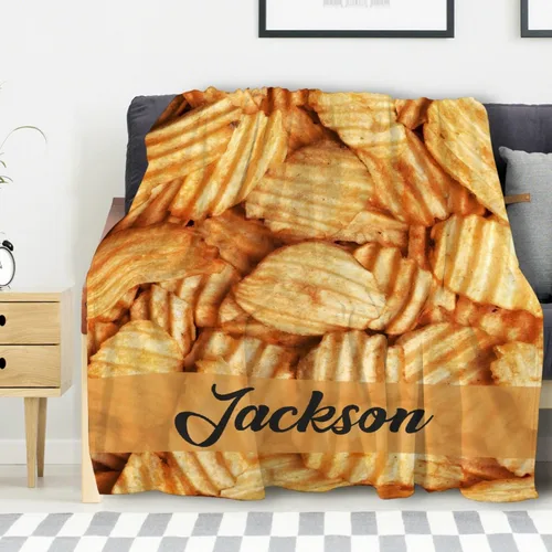 Vista 48 de Manta de chips Nachos para otoño, invierno, primavera, todas las estaciones, cálida y mullida de 40 x 30 pulgadas, para mascotas, microfelpa Chips