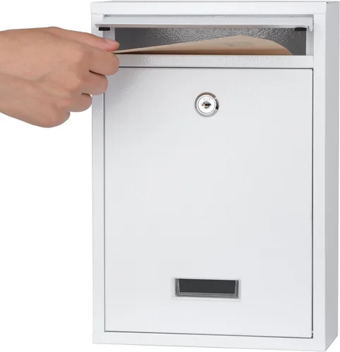 Vista 9 de KYODOLED Buzón de pared con bloqueo, buzón con cerradura de combinación para exterior, caja de seguridad para llaves de efectivo con código