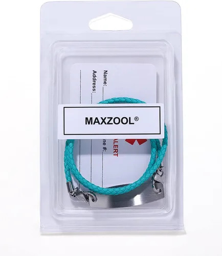Vista 7 de Pulseras de alerta médica con grabado gratuito para mujeres y hombres con cuerda de cuero Rolo Pulsera de repuesto intercambiable Etiqueta