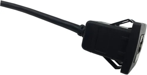 Vista 6 de CERRXIAN Cable de montaje en panel RJ45 macho a hembra LAN Ethernet Cat 5e (Negro)(3.3 ft)