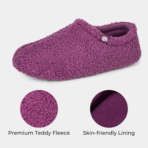 Vista 4 de VeraCosy Pantuflas de peluche mullidas para mujer, zapatos ligeros de espuma viscoelástica para interiores