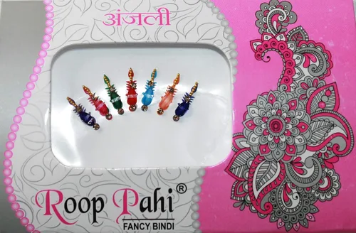 Vista 3 de IS4A Paquete de 10 calcomanías Bindi para mujer, joyería Bindi para la frente, Indian Bindi, joyas faciales multicolor