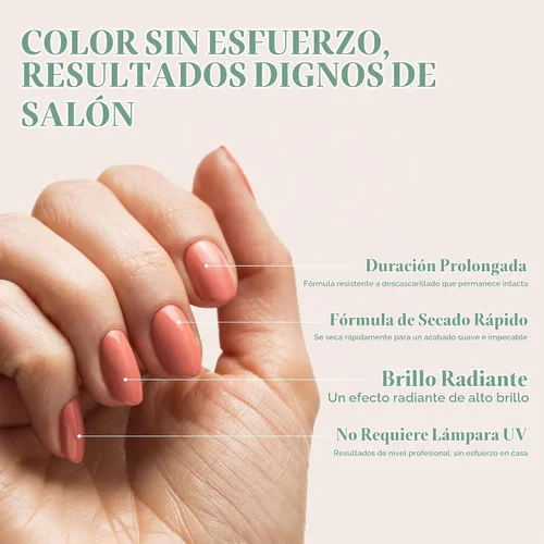 Vista 4 de Esmalte de uñas transpirable de alta calidad de larga duración (coral tostado) - Vegano y libre de toxinas Burnt Coral