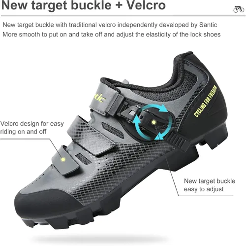 Vista 4 de Santic Zapatos de ciclismo sin bloqueo MTB Zapatos de bicicleta de carretera Zapatillas de ciclismo Zapatillas de ciclismo desbloqueadas..