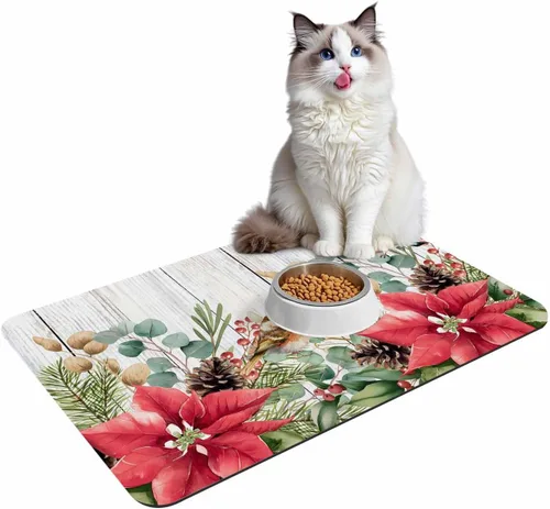Vista 7 de Tapete de baño de Navidad para bañera, antideslizante, de secado rápido y absorbente, tierra de diatomeas, cocina, ducha, fregadero, lavable, tapete