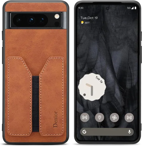 Vista 2 de Kowauri Funda para Google Pixel 8 Pro, Funda de piel sintética con ranura para tarjeta de crédito Funda protectora ultra delgada para Google Pixel 8