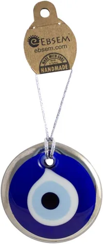 Vista 11 de Adorno decorativo de cristal turco griego hecho a mano chapado en platino para buena suerte, éxito y protección (1.5 pulgadas)