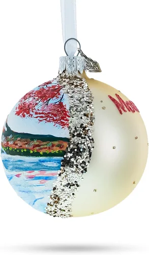 Vista 7 de Monte Fuji, adorno navideño de bola de cristal de Japón, 3,25 pulgadas