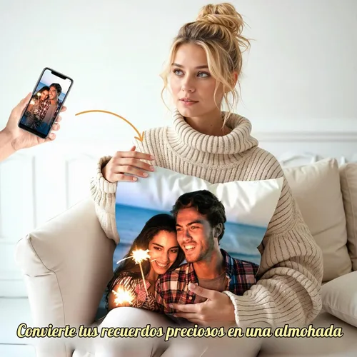 Vista 4 de Almohada personalizada con relleno, almohadas personalizadas con texto de imagen, impresión de doble cara 5 tamaños y 10 colores, almohada 1 Foto