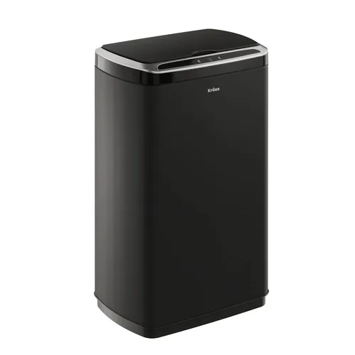 Vista 19 de Kraus GarbagePro Bote de basura rectangular de 13 galones manos libres con sensor de movimiento operado por batería en acabado negro mate con tapa