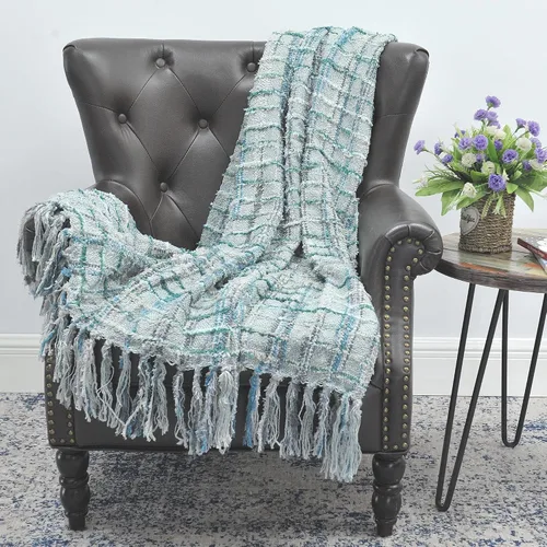 Vista 3 de BNF Home cobija de Chenille para sofá, multicolor (50" x 60")
