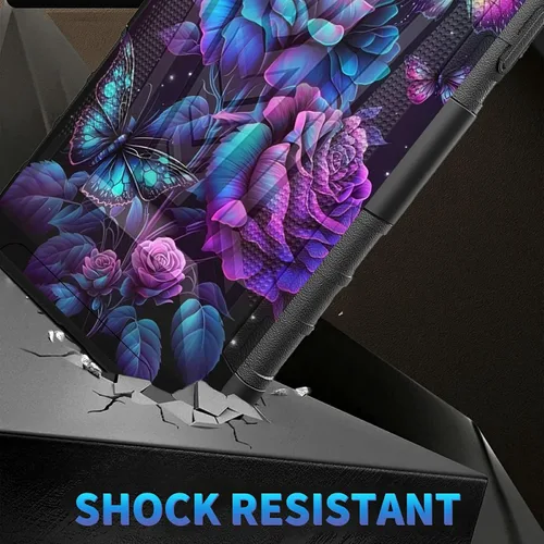 Vista 99 de Funda para AT&T Maestro Max 2021/Cricket Ovation 2 con protector de pantalla de vidrio templado, funda resistente con función atril integrada