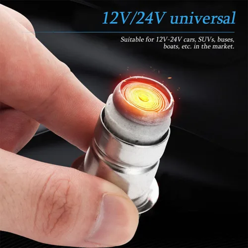 Vista 3 de AUCELI Enchufe para encendedor de cigarrillos femenino, enchufe de encendedor de cigarrillos automático de 12 V-24 V con botón de expulsión y cable