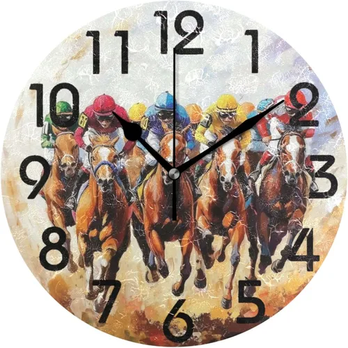 Vista 28 de Reloj de pared redondo retro de otoño con dos gnomos y calabaza de 10 pulgadas, funciona con pilas, reloj de escritorio analógico silencioso sin