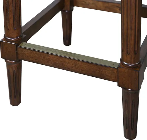 Vista 5 de New Ridge Home Goods Manchester - Taburete cuadrado de 27 pulgadas de alto, nogal envejecido