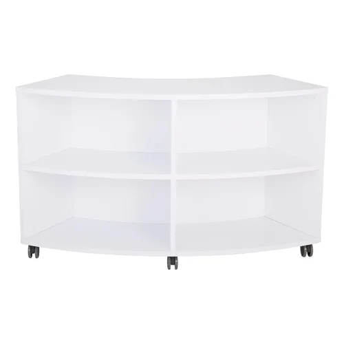 Vista 5 de Learniture Estantería móvil curva/estantería, cuatro aberturas, blanco, LNT-AVO3000WH-SO
