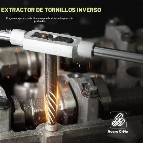 Vista 6 de TOPEC - Juego de extractor de tornillos dañados, 7 piezas de fácil extracción para quitar fácilmente pernos rotos, tornillos pelados, tachuelas