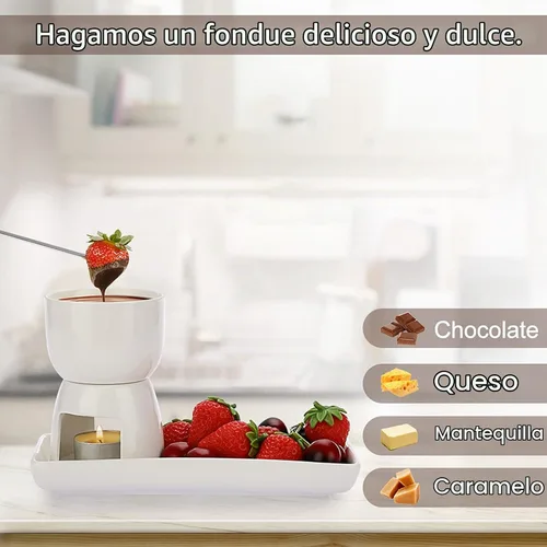 Vista 3 de BSTKEY Juego de calentador de mantequilla de cerámica de 5.1 fl oz con plato rectangular de cerámica, juego de mini olla de fondue para derretir