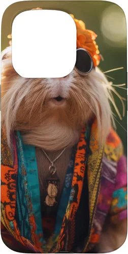 Vista 14 de iPhone 16 Boho Hippie Sunglasses Guinea Pig Case