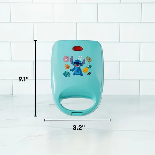 Vista 3 de Uncanny Brands Disney Lilo and Stitch Sandwichera Individual - Pequeño Electrodoméstico de Cocina Puntada de Disney
