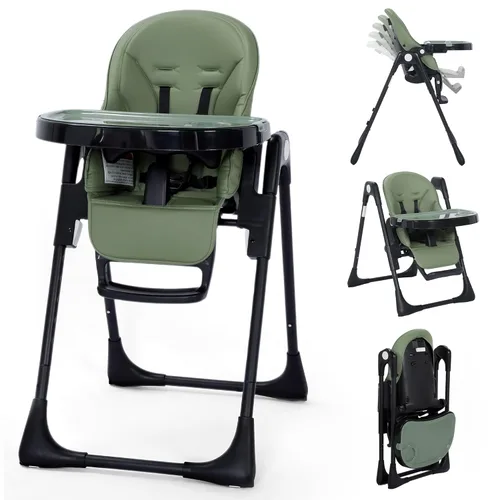 Vista 10 de Trona convertible Kinder King para bebés y niños pequeños, trona ajustable para bebés con bandeja doble extraíble, diseño compacto y plegable