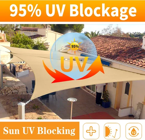 Vista 3 de Toldo protector rectangular rojo de 8 x 10 pies, vela para sol SSP1620, toldo de tela resistente a los rayos UV, fabricamos tamaños personalizados