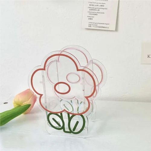 Vista 11 de Soporte acrílico Kawaii para bolígrafo, lindo soporte de escritorio de dibujos animados Kawaii organizador de brochas de maquillaje adecuado