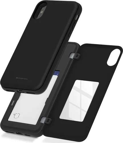Vista 26 de GOOSPERY Funda para iPhone 8 Plus, iPhone 7 Plus con tarjetero y protector de doble capa, color negro
