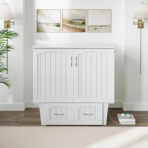 Vista 6 de Atlantic Muebles natucket Murphy cama Pecho, Madera Noble, Blanco