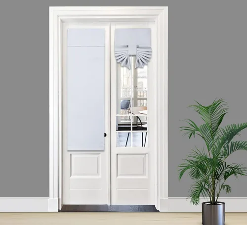 Vista 30 de PI Cortina Opaca para Puerta, Sombra de Privacidad que se Ata con Aislamiento Térmico, Cortina de Puerta Pequeña para Aula/Puerta Corredera/Puerta