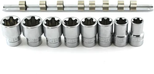 Vista 2 de TMAX 8 piezas Torx Plus 18-32EP Socket 1/2 pulgada de unidad cuadrada de reparación automática de impacto listo para herramientas