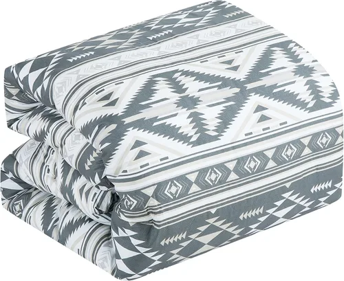 Vista 9 de Chezmoi Collection Zella - Juego de edredón de 2 piezas con motivo geométrico del suroeste, ropa de cama de microfibra lavada con estampado