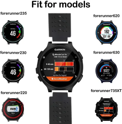 Vista 5 de honecumi Correa de repuesto para Garmin Forerunner 235, compatible con Garmin Forerunner 220/230/235/620/630/735XT, correas para reloj de golf