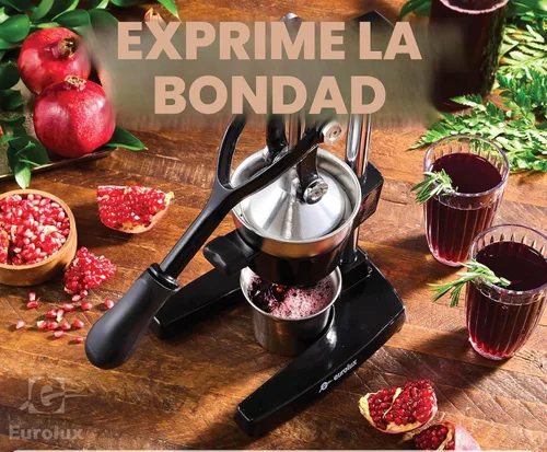 Vista 7 de Eurolux Exprimidor de hierro fundido ultra premium, extra grande, resistente, grado comercial, prensa manual de acero inoxidable, exprimidor