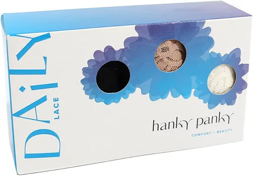 Vista 2 de hanky panky Paquete de 3 tangas de encaje original para mujer
